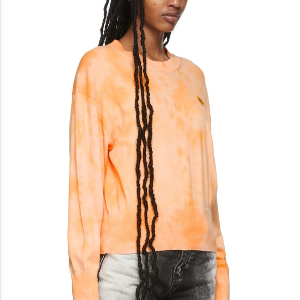 Authentic Kenzo Tiger Crest Tie-Dye Sweater XS – Orange/White, Like New